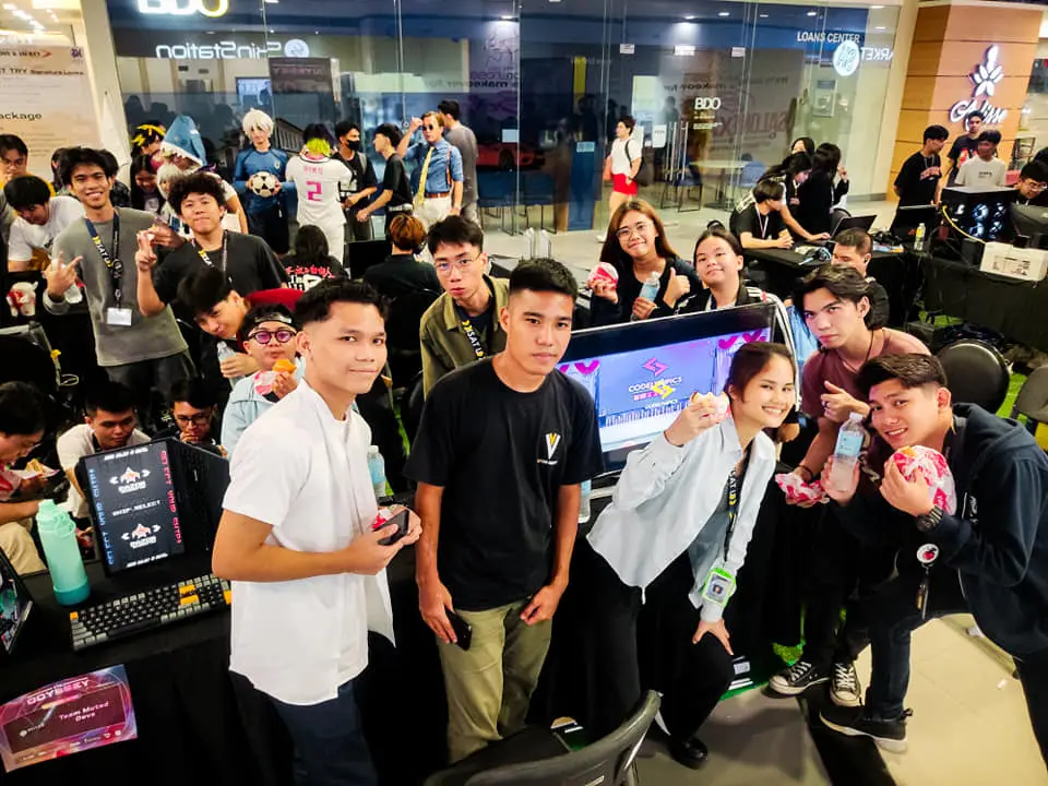 Founders and students at a startup showcase